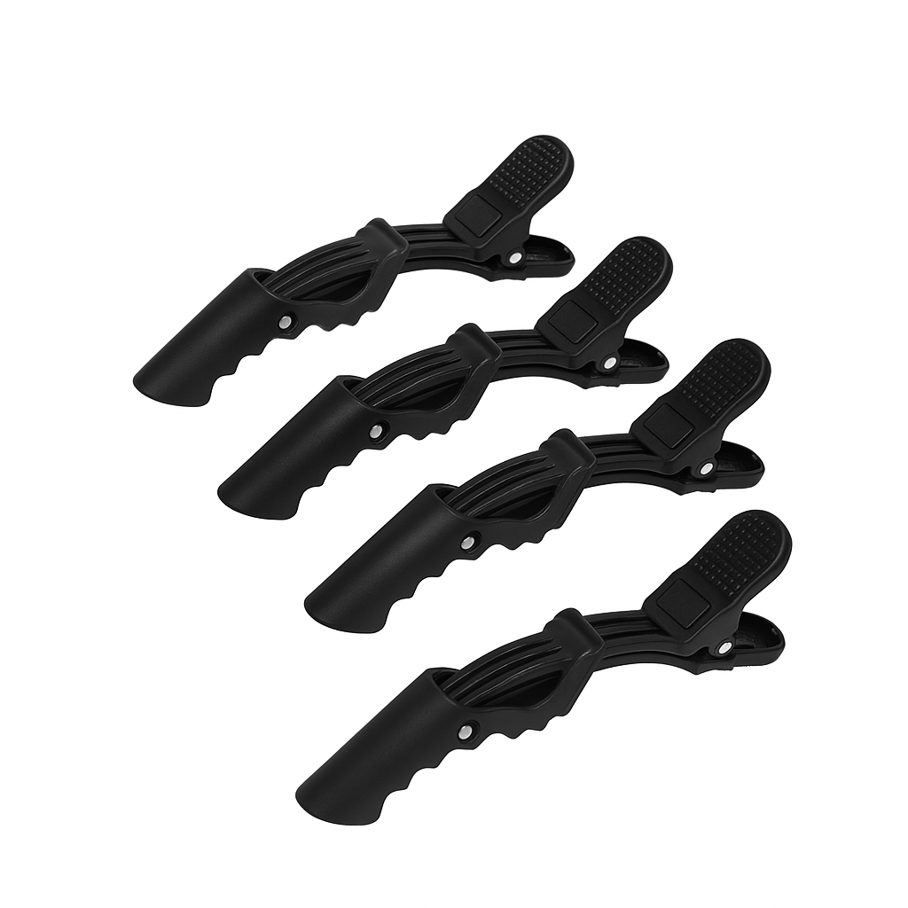 Pinces Sépare-Mèches Noires x4  - Shine Solution